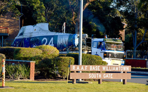 Wessex N7-214 leaving Williamtown RAAF base