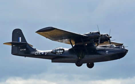 Catalina PBY-6A VH-PBZ in the air at Temora 2015