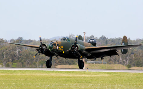 Lockheed Hudson A16-112 on takeoff RAAF Amberley Airshow 2010