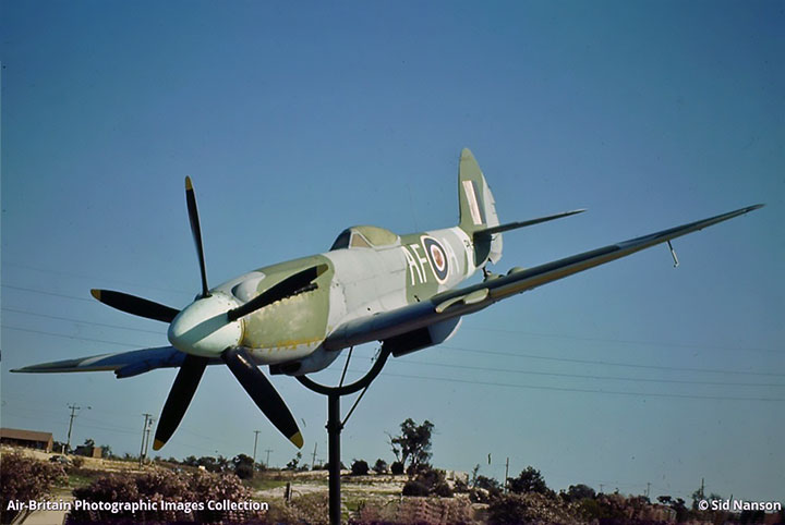 Supermarine Spitfire Mk22 PK481 mounted on pole-photo Sid Nanson