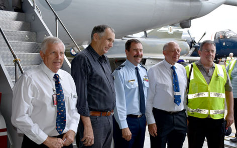 Bob De La Hunty, Air Marshal Leo Davies AO CSC, Geoff Sheppard HARS and other officials