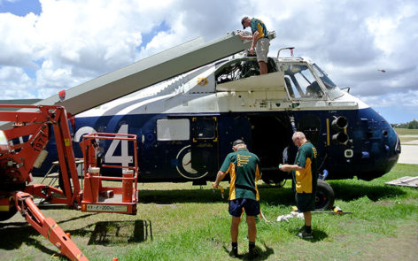 Westland Wessex Mk31B N7-214-AAHC Qld members checking their manuals