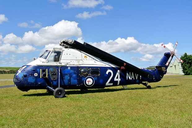 Westland Wessex Mk31B N7-214-sitting proud with rotor blades fitted at AAHCQld