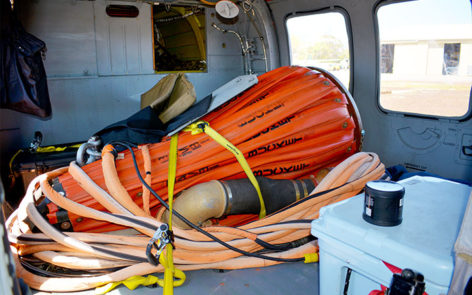 UH-60A Black Hawk N5630J equipped with a 3410 litre multi shot BBX7590 Bambi bucket