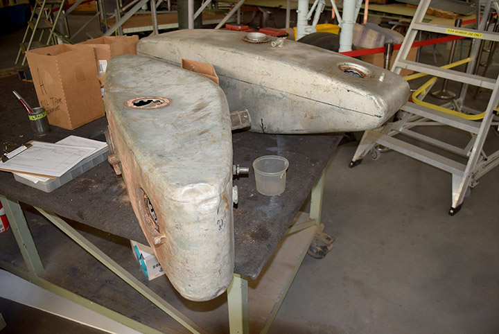 Beaufort A9-141 oil tanks awaiting restoration and refitting