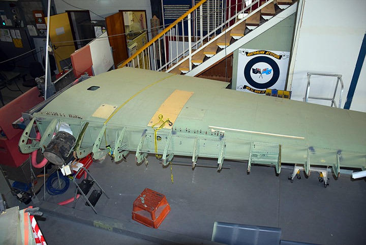 Beaufort A9-141 port wing awaiting fitting leading edge skin to complete structure