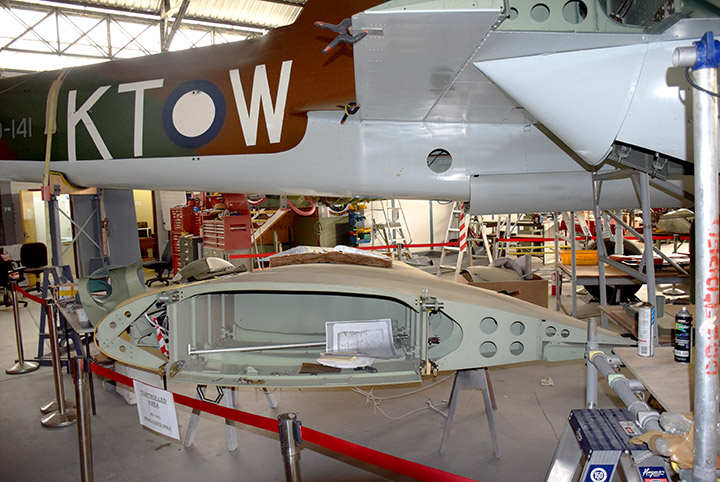 Beaufort A9-141 starboard wing ready for remounting on the airframe
