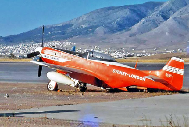 G-ARKD at Athens Greece in June 1961 after Flockhart had been forced to abandon his speed record attempt