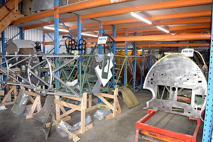 CAC Boomerangs A46-89 A46-128 and at the right A46-90 in the workshop during rebuild
