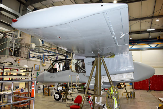 North American Rockwell OV-10A Bronco 67-14639 undergoing restoration July 2019 prior to refitting twin tail booms