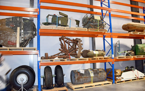 Aircraft related components in Memorial storage hangar racks