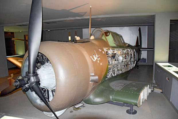 CAC CA 5 Wirraway RAAF A20-103 exposed sideview with panels removed on display at the AWM