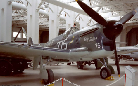 Fairey Firefly TT1 Z2033 is displayed in a WWII color scheme in Pacific Theatre camouflage-1998-image Arjan Vrieze