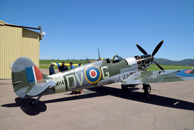 Mk IX Supermarine Spitfire MH-415 undergoing its first engine runs after restoration by VFR Scone NSW