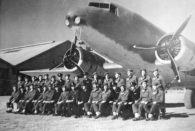 Army Paratroop Training Unit RAAF Base Richmond Graduates in front of RAAF DC2