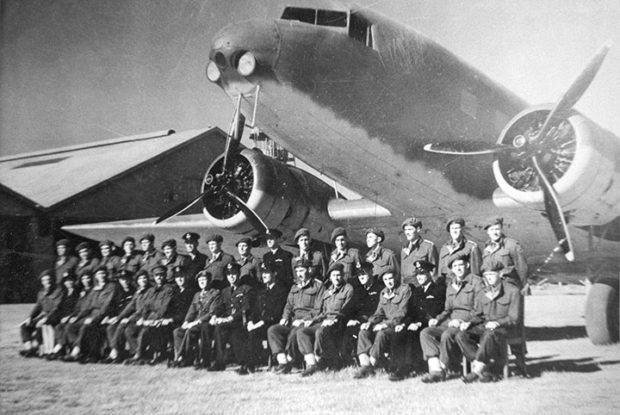 Army Paratroop Training Unit RAAF Base Richmond Graduates in front of RAAF DC2