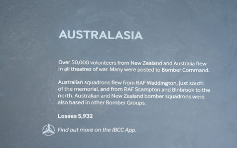 International Bomber Command Centre Lincoln UK Australasia plaque