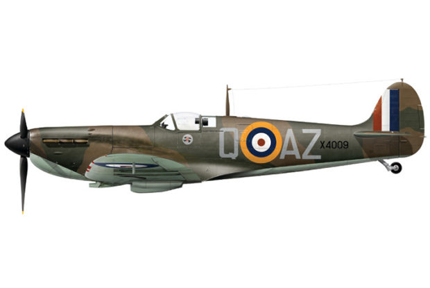 Vickers Supermarine Spitfire Mk1a RAF Serial X4009-artwork by James Bentley