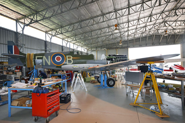 Supermarine Spitfire Mk IX MH603 restoration by VFR at Scone NSW April 2021