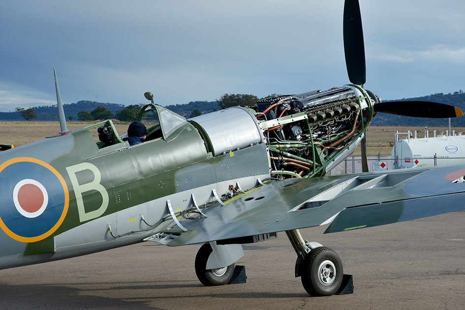 Alf Morgan prepares to start Spitfire MH603