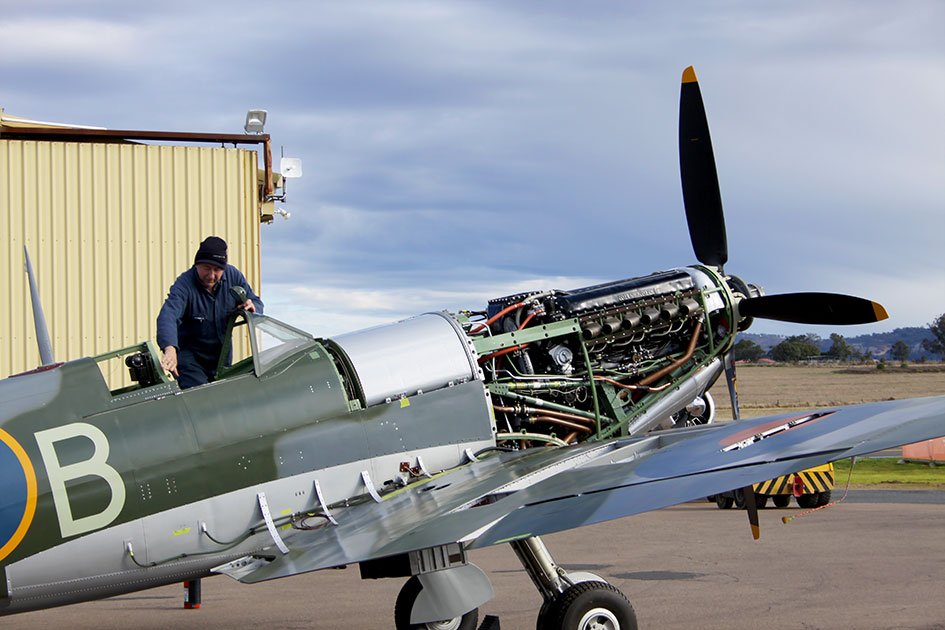 Alf Morgan will take the controls for the engine run on Spitfire MH 603