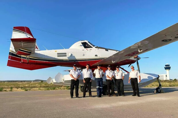 The Fire Bomber A team - a very talented bunch of Ag, Fire and ferry pilots arrive in Greece