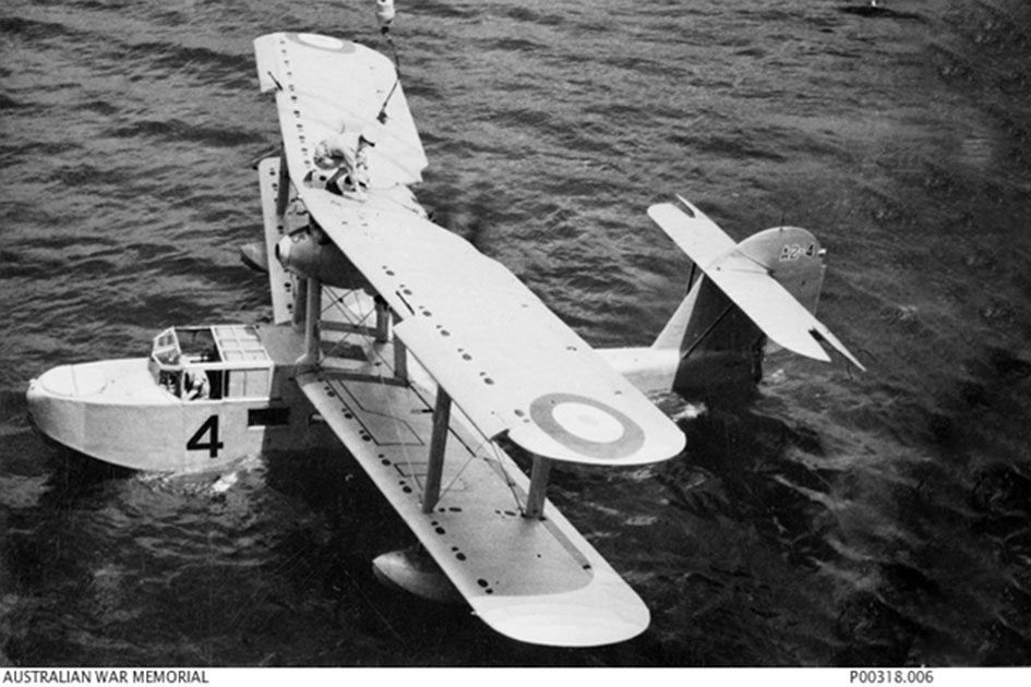 Supermarine Seagull V A2-4 being recovered aboard a RAN Cruiser prior to WWII