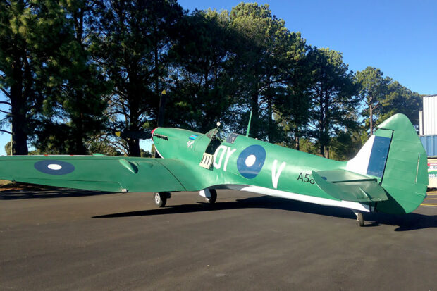 Supermarine spitfire mk viii replica as raaf a58 429 code qy v at raaf williamtown on completion of its rebuild    | warbirds online