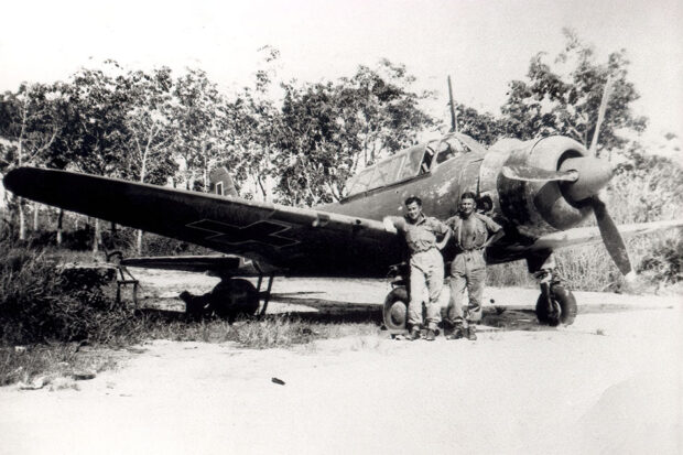 Captured Japanese aircraft thought to be a Mitsubishi Ki-30 codename Ann