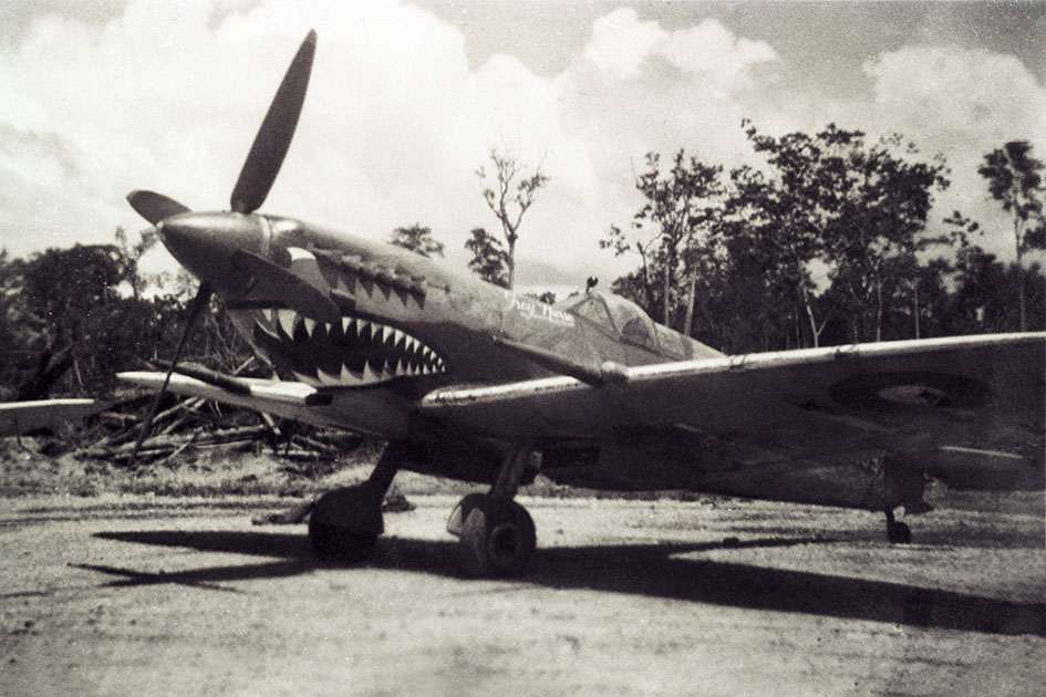 Supermarine Spitfire Mk VIII of 457 Squadron on Morotai Island in the Netherlands East Indies now Indonesia