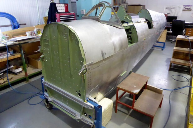 Supermarine Spitfire Mk IX BS548 fuselage being rebuilt at Airframe Assemblies Ltd UK