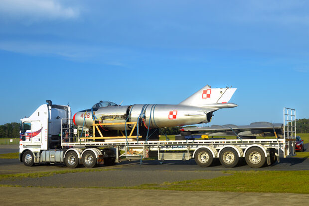MiG-17 leaves Caboolture Qld for Scone NSW