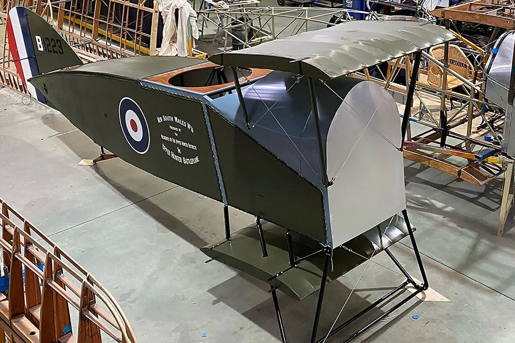 Bristol F2.B Fighter replica B1223 complete for Hunter Fighter Collection at Luskintyre Aircraft Restoration