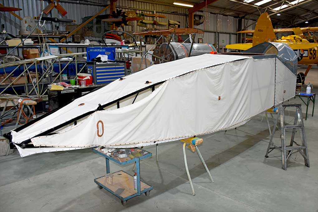 Bristol F2.B Fighter replica B1223 fuselage work being completed at Luskintyre Aircraft Restoration April 2022