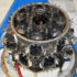Bristol Hercules core in engine stand undergoing separation of components note the specialised tooling in place
