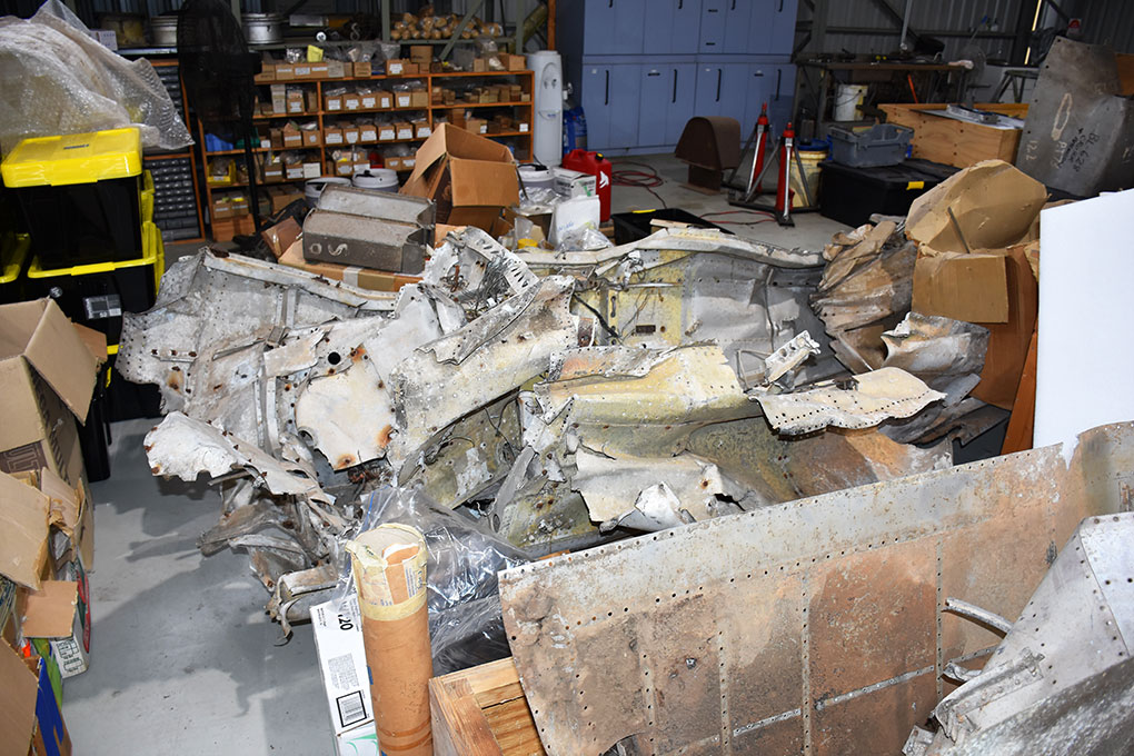 BS164 Ex RAAF A58 63 components under examination prior to restoration commencing