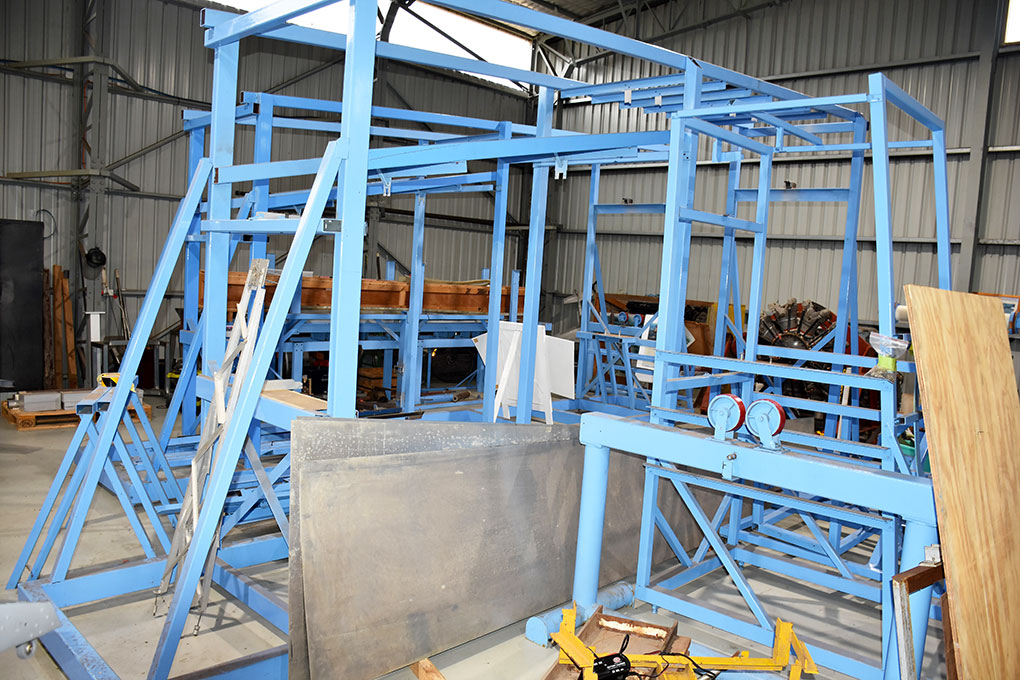 Supermarine Spitfire wing jigs ready for work to commence on several new sets of wings at VFR Scone NSW