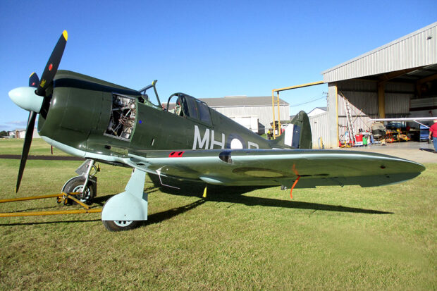 CAC Boomerang A46-54 on the grass at Toowoomba Qld